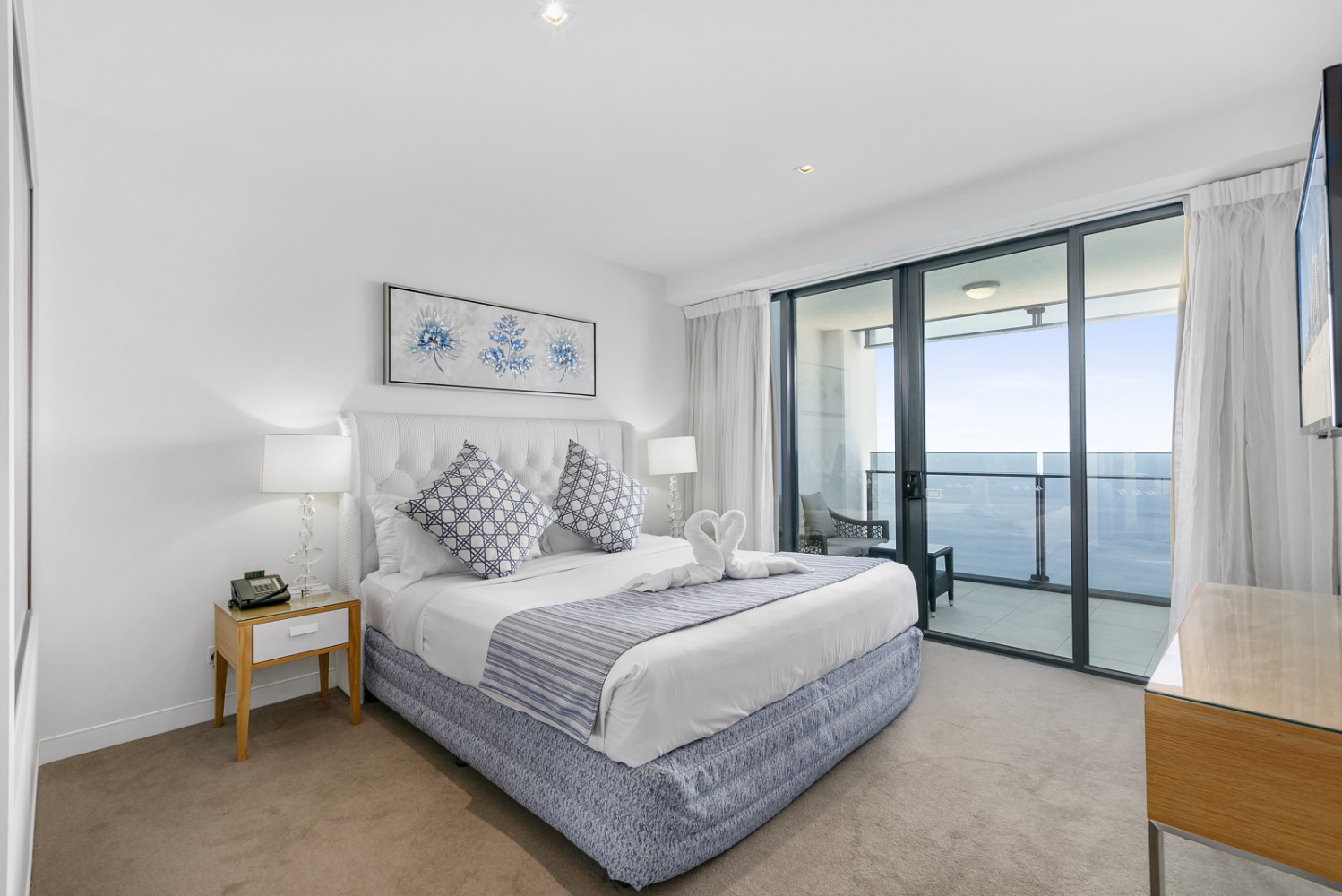Master Bedroom with balcony and ocean views