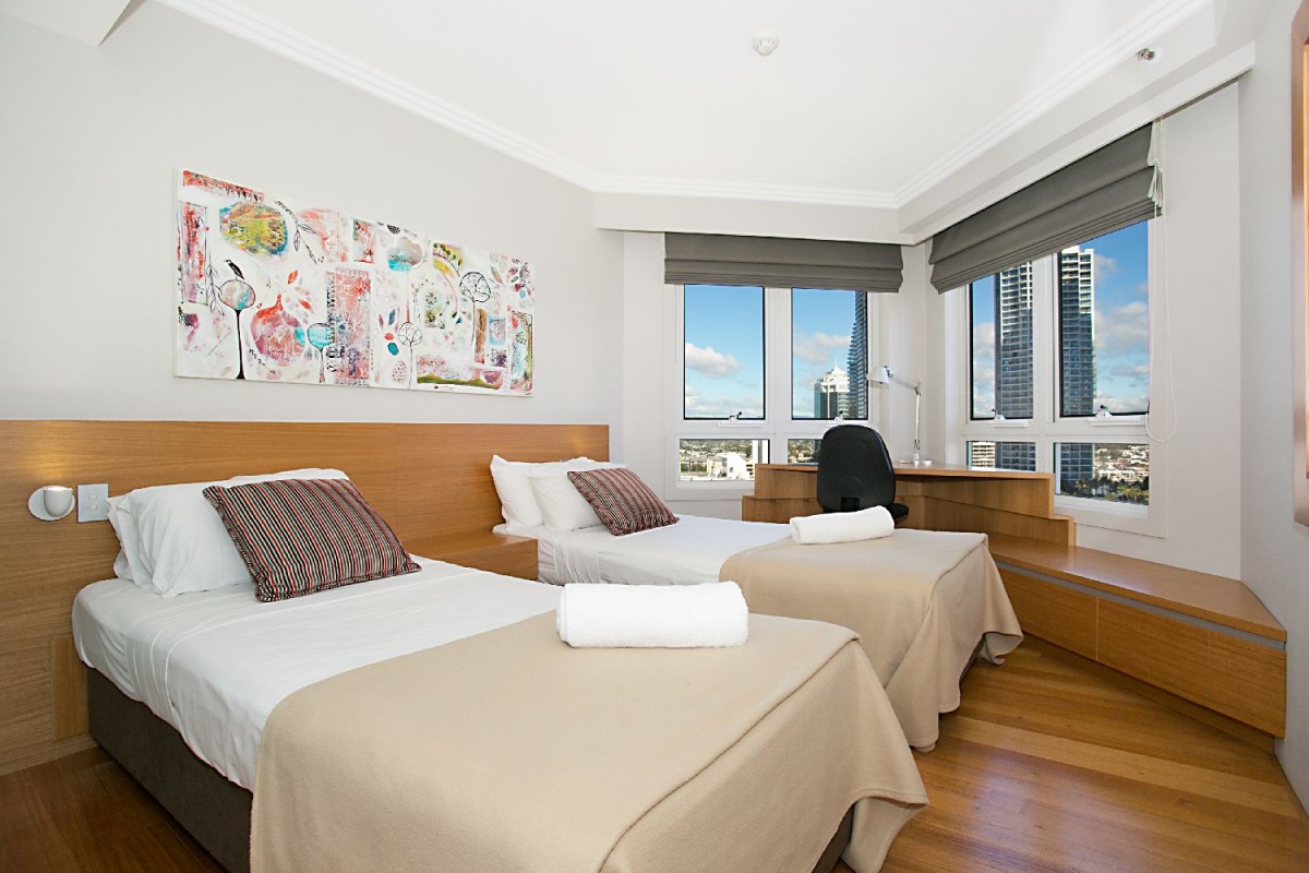 Second Bedroom with views over Surfers