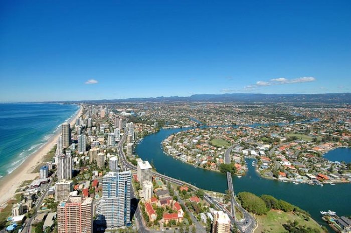 South View of Surfers Paradise with Nerang River