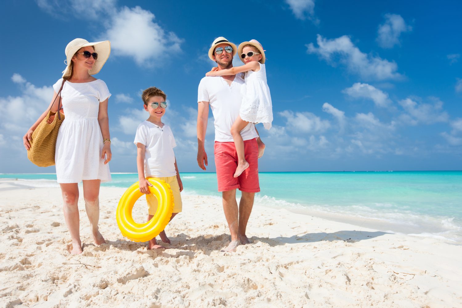 Family on a beach holiday